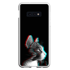 Чехол для Samsung S10E с принтом Glitch Cat в Екатеринбурге, Силикон | Область печати: задняя сторона чехла, без боковых панелей | Тематика изображения на принте: glitch | glitch cat | rgb | глитч | глич | катята | кошак | кошка | ретро кошки