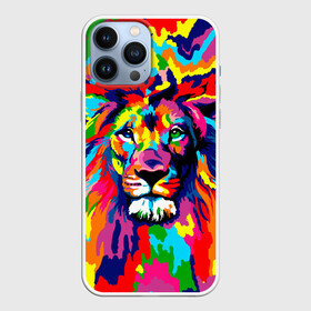 Чехол для iPhone 13 Pro Max с принтом Лев Artistic Art в Екатеринбурге,  |  | king | lion | neon | африка | голова | граффити | грива | дикий | животные | зверь | зодиак | картина | король | краски | красочный | лев | львенок | львиное | львица | неон | неоновые | радуга | радужный | рисунок