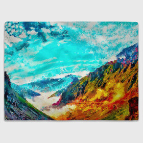 Плед 3D с принтом Японские горы в Екатеринбурге, 100% полиэстер | закругленные углы, все края обработаны. Ткань не мнется и не растягивается | Тематика изображения на принте: art | japan | summer | азия | акварель | восток | восход | горы | деревья | искусство | картина | краски | красочный | лес | летние | лето | мазки | небесный | облака | пейзаж | природа | разноцветные | рассвет