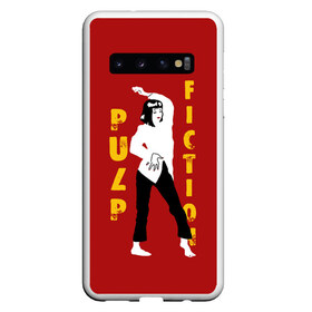 Чехол для Samsung Galaxy S10 с принтом Pulp Fiction в Екатеринбурге, Силикон | Область печати: задняя сторона чехла, без боковых панелей | Тематика изображения на принте: актеры | бандиты | боевик | бульварное | винсент | герои | девяностые | джулс | знаменитости | кинофильм | комедия | криминал | криминальное | лихие | логотип | миа | персонажи | преступники | ретро