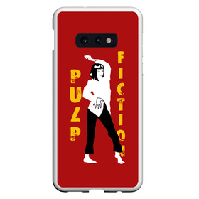 Чехол для Samsung S10E с принтом Pulp Fiction в Екатеринбурге, Силикон | Область печати: задняя сторона чехла, без боковых панелей | Тематика изображения на принте: актеры | бандиты | боевик | бульварное | винсент | герои | девяностые | джулс | знаменитости | кинофильм | комедия | криминал | криминальное | лихие | логотип | миа | персонажи | преступники | ретро