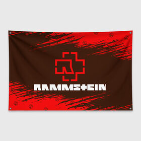 Флаг-баннер с принтом RAMMSTEIN / РАМШТАЙН в Екатеринбурге, 100% полиэстер | размер 67 х 109 см, плотность ткани — 95 г/м2; по краям флага есть четыре люверса для крепления | Тематика изображения на принте: hfvinfqy | lindeman | lindemann | logo | metal | music | rammstein | ramstein | rock | til | till | группа | концерт | концерты | кфььыеушт | линдеман | линдеманн | лого | логотип | логотипы | метал | музыка | раммштайн | рамштайн | рок | символ