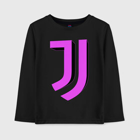 Детский лонгслив хлопок с принтом Juventus 3D Logo Fuchsia (2021) в Екатеринбурге, 100% хлопок | круглый вырез горловины, полуприлегающий силуэт, длина до линии бедер | 0x000000123 | juve | juventus | ronaldo | юве | ювентус