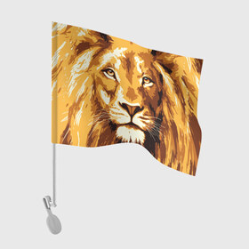 Флаг для автомобиля с принтом Взгляд льва в Екатеринбурге, 100% полиэстер | Размер: 30*21 см | арт | грива | деко | жедтая | животные | закат | зверей | золото | кошка | лев | лето | львенок | неоновая | очки | пляж | прайд | разноцветная | солнце | тигр | узоры | царь | яркие