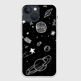 Чехол для iPhone 13 mini с принтом Cosmos в Екатеринбурге,  |  | comet | cosmos | moon | planet | satellite | saturn | space | star | weightlessness | звезда | комета | космос | луна | невесомость | планета | сатурн | спутник