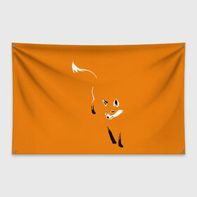 Флаг-баннер с принтом ЛИСА в Екатеринбурге, 100% полиэстер | размер 67 х 109 см, плотность ткани — 95 г/м2; по краям флага есть четыре люверса для крепления | fox | лиса
