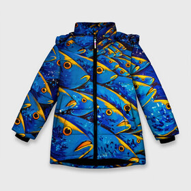 Зимняя куртка для девочек 3D с принтом Рыбалка в Екатеринбурге, ткань верха — 100% полиэстер; подклад — 100% полиэстер, утеплитель — 100% полиэстер. | длина ниже бедра, удлиненная спинка, воротник стойка и отстегивающийся капюшон. Есть боковые карманы с листочкой на кнопках, утяжки по низу изделия и внутренний карман на молнии. 

Предусмотрены светоотражающий принт на спинке, радужный светоотражающий элемент на пуллере молнии и на резинке для утяжки. | fish | fishing | вода | друг | животные | крючок | лето | море | мужчина | озера | отдых | подарок | природа | рыба | рыбалка | рыбки | улов