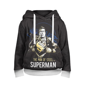 Детская толстовка 3D с принтом Supermen в Екатеринбурге, 100% полиэстер | двухслойный капюшон со шнурком для регулировки, мягкие манжеты на рукавах и по низу толстовки, спереди карман-кенгуру с мягким внутренним слоем | man | steel | superman | vdzajul | супермен | супермэн