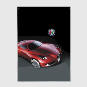 Постер с принтом Alfa Romeo в Екатеринбурге, 100% бумага
 | бумага, плотность 150 мг. Матовая, но за счет высокого коэффициента гладкости имеет небольшой блеск и дает на свету блики, но в отличии от глянцевой бумаги не покрыта лаком | alfa romeo | car | italy | motorsport | prestige | автоспорт | альфа ромео | италия | престиж