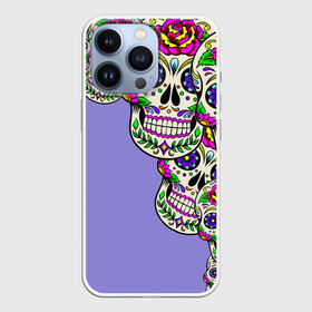 Чехол для iPhone 13 Pro с принтом Calavera 2 в Екатеринбурге,  |  | Тематика изображения на принте: color | краски | мексиканский | череп