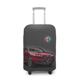 Чехол для чемодана 3D с принтом Alfa Romeo в Екатеринбурге, 86% полиэфир, 14% спандекс | двустороннее нанесение принта, прорези для ручек и колес | alfa romeo | car | italy | prestige | автомобиль | альфа ромео | италия | престиж