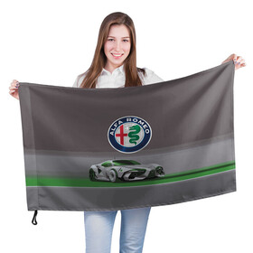 Флаг 3D с принтом Alfa Romeo motorsport в Екатеринбурге, 100% полиэстер | плотность ткани — 95 г/м2, размер — 67 х 109 см. Принт наносится с одной стороны | alfa romeo | car | italy | motorsport | prestige | автоспорт | альфа ромео | италия | престиж