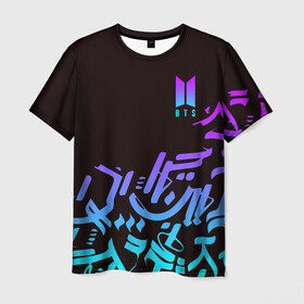 Мужская футболка 3D с принтом BTS в Екатеринбурге, 100% полиэфир | прямой крой, круглый вырез горловины, длина до линии бедер | bangtan | bighit | boy | fake love | j hope | jimin | jin | jungkook | korea | kpop | live | luv | mic drop | rm | suga | v | with | бтс | кей | поп
