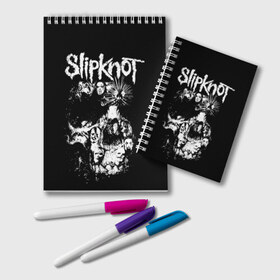 Блокнот с принтом Slipknot в Екатеринбурге, 100% бумага | 48 листов, плотность листов — 60 г/м2, плотность картонной обложки — 250 г/м2. Листы скреплены удобной пружинной спиралью. Цвет линий — светло-серый
 | Тематика изображения на принте: corey taylor | rock | slipknot | кори тейлор | рок | слипкнот