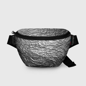 Поясная сумка 3D с принтом Фольга в Екатеринбурге, 100% полиэстер | плотная ткань, ремень с регулируемой длиной, внутри несколько карманов для мелочей, основное отделение и карман с обратной стороны сумки застегиваются на молнию | защита от вышек | фольга