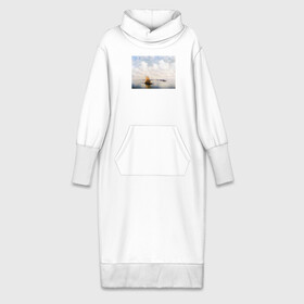 Платье удлиненное хлопок с принтом картина Айвазовского в Екатеринбурге,  |  | айвазовский | корабль | море | облака | рисунок
