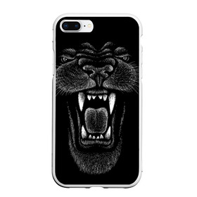Чехол для iPhone 7Plus/8 Plus матовый с принтом Черная пантера в Екатеринбурге, Силикон | Область печати: задняя сторона чехла, без боковых панелей | big | black | cat | danger | jungle | king | leopard | panter | panther | picture | большая | большой | джунглей | джунгли | зубы | король | кот | кошка | леопард | мелками | опасная | опасный | охотник | пантера | пасть | рисунок | хищник | 