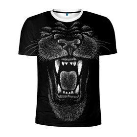 Мужская футболка 3D спортивная с принтом Черная пантера в Екатеринбурге, 100% полиэстер с улучшенными характеристиками | приталенный силуэт, круглая горловина, широкие плечи, сужается к линии бедра | big | black | cat | danger | jungle | king | leopard | panter | panther | picture | большая | большой | джунглей | джунгли | зубы | король | кот | кошка | леопард | мелками | опасная | опасный | охотник | пантера | пасть | рисунок | хищник | 
