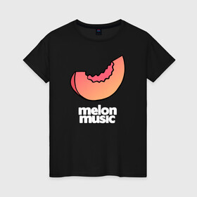 Женская футболка хлопок с принтом MELON MUSIC в Екатеринбурге, 100% хлопок | прямой крой, круглый вырез горловины, длина до линии бедер, слегка спущенное плечо | mayot | melon | music | seemee | yungway | вэй | дыни | майот | мелон | мьюзик | сими | янг | янгвэй