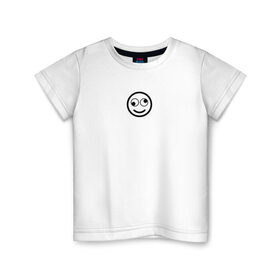 Детская футболка хлопок с принтом SMILE в Екатеринбурге, 100% хлопок | круглый вырез горловины, полуприлегающий силуэт, длина до линии бедер | майка | майка смайлик | смайл | смайлик | топ