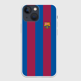 Чехол для iPhone 13 mini с принтом FC Barcelona 20 21 в Екатеринбурге,  |  | barcelona | champions | fc | fc barcelona 20 21 | fcb | football club | league | lionel | messi | spain | sport | барселона | испания | лига | лионель | месси | спортивные | униформа | фирменые цвета | фк | футбольный клуб | чемпионов