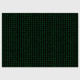 Поздравительная открытка с принтом Бинарный код в Екатеринбурге, 100% бумага | плотность бумаги 280 г/м2, матовая, на обратной стороне линовка и место для марки
 | Тематика изображения на принте: 1 и 0 | binary | computer | green | matrix | programming | stream | streaming | system | бинарный | буквы | двоичная | двоичный | единицы | зеленые | код | кода | компьютерный | матрица | нули | поток | программирование | символы