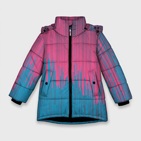 Зимняя куртка для девочек 3D с принтом Glitch вертикальная текстура в Екатеринбурге, ткань верха — 100% полиэстер; подклад — 100% полиэстер, утеплитель — 100% полиэстер. | длина ниже бедра, удлиненная спинка, воротник стойка и отстегивающийся капюшон. Есть боковые карманы с листочкой на кнопках, утяжки по низу изделия и внутренний карман на молнии. 

Предусмотрены светоотражающий принт на спинке, радужный светоотражающий элемент на пуллере молнии и на резинке для утяжки. | error | geometric | glitch | glitched | interference | line | lines | stray | stripe | stripes | vaporwave | волна | геометрическая | геометрия | глитч | графика | интерференция | линии | линия | ошибка | паровая | полоса | полосы | помехи | р