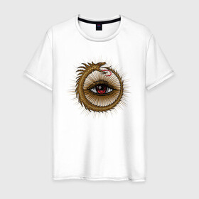Мужская футболка хлопок с принтом Уроборос в Екатеринбурге, 100% хлопок | прямой крой, круглый вырез горловины, длина до линии бедер, слегка спущенное плечо. | алхимия | дельта | заговор | иллюминаты | масонство | масоны | наблюдение | наугольник | символы | циркуль | эзотерика