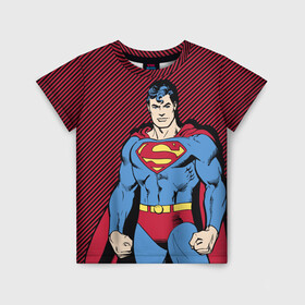 Детская футболка 3D с принтом I am your Superman в Екатеринбурге, 100% гипоаллергенный полиэфир | прямой крой, круглый вырез горловины, длина до линии бедер, чуть спущенное плечо, ткань немного тянется | man | steel | superman | vdzajul | супермен | супермэн