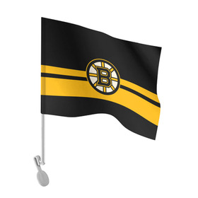 Флаг для автомобиля с принтом BOSTON BRUINS NHL в Екатеринбурге, 100% полиэстер | Размер: 30*21 см | black | boston | bruins | hockey | ice | logo | nhl | sport | usa | бостон | брюинз | логотип | нхл | спорт | хоккей