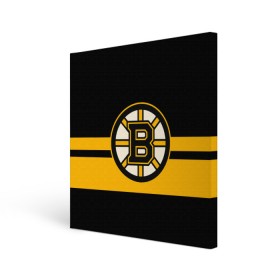 Холст квадратный с принтом BOSTON BRUINS NHL в Екатеринбурге, 100% ПВХ |  | black | boston | bruins | hockey | ice | logo | nhl | sport | usa | бостон | брюинз | логотип | нхл | спорт | хоккей