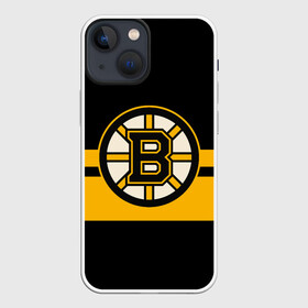 Чехол для iPhone 13 mini с принтом BOSTON BRUINS NHL в Екатеринбурге,  |  | black | boston | bruins | hockey | ice | logo | nhl | sport | usa | бостон | брюинз | логотип | нхл | спорт | хоккей