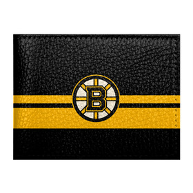 Обложка для студенческого билета с принтом BOSTON BRUINS NHL в Екатеринбурге, натуральная кожа | Размер: 11*8 см; Печать на всей внешней стороне | Тематика изображения на принте: black | boston | bruins | hockey | ice | logo | nhl | sport | usa | бостон | брюинз | логотип | нхл | спорт | хоккей