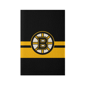 Обложка для паспорта матовая кожа с принтом BOSTON BRUINS NHL в Екатеринбурге, натуральная матовая кожа | размер 19,3 х 13,7 см; прозрачные пластиковые крепления | Тематика изображения на принте: black | boston | bruins | hockey | ice | logo | nhl | sport | usa | бостон | брюинз | логотип | нхл | спорт | хоккей