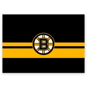 Поздравительная открытка с принтом BOSTON BRUINS NHL в Екатеринбурге, 100% бумага | плотность бумаги 280 г/м2, матовая, на обратной стороне линовка и место для марки
 | Тематика изображения на принте: black | boston | bruins | hockey | ice | logo | nhl | sport | usa | бостон | брюинз | логотип | нхл | спорт | хоккей