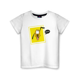 Детская футболка хлопок с принтом Плуто в Екатеринбурге, 100% хлопок | круглый вырез горловины, полуприлегающий силуэт, длина до линии бедер | pluto | плуто