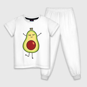 Детская пижама хлопок с принтом Милое авокадо в Екатеринбурге, 100% хлопок |  брюки и футболка прямого кроя, без карманов, на брюках мягкая резинка на поясе и по низу штанин
 | авокадо | милое