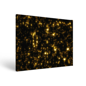 Холст прямоугольный с принтом Золотые звёзды в Екатеринбурге, 100% ПВХ |  | блеск | звёзды | золото | ночь | сияние | темнота | черный