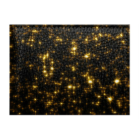 Обложка для студенческого билета с принтом Золотые звёзды в Екатеринбурге, натуральная кожа | Размер: 11*8 см; Печать на всей внешней стороне | Тематика изображения на принте: блеск | звёзды | золото | ночь | сияние | темнота | черный