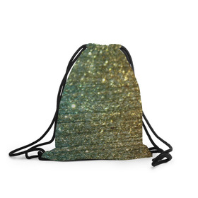 Рюкзак-мешок 3D с принтом Бирюзовый блеск в Екатеринбурге, 100% полиэстер | плотность ткани — 200 г/м2, размер — 35 х 45 см; лямки — толстые шнурки, застежка на шнуровке, без карманов и подкладки | бирюзовый | блеск | блестящая пыль | зелёный | стразы