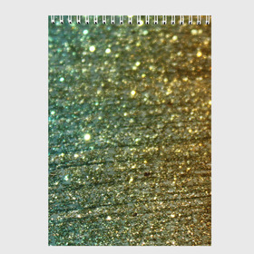Скетчбук с принтом Бирюзовый блеск в Екатеринбурге, 100% бумага
 | 48 листов, плотность листов — 100 г/м2, плотность картонной обложки — 250 г/м2. Листы скреплены сверху удобной пружинной спиралью | бирюзовый | блеск | блестящая пыль | зелёный | стразы
