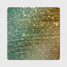 Магнит виниловый Квадрат с принтом Бирюзовый блеск в Екатеринбурге, полимерный материал с магнитным слоем | размер 9*9 см, закругленные углы | Тематика изображения на принте: бирюзовый | блеск | блестящая пыль | зелёный | стразы