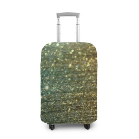 Чехол для чемодана 3D с принтом Бирюзовый блеск в Екатеринбурге, 86% полиэфир, 14% спандекс | двустороннее нанесение принта, прорези для ручек и колес | бирюзовый | блеск | блестящая пыль | зелёный | стразы