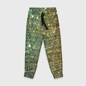 Детские брюки 3D с принтом Бирюзовый блеск в Екатеринбурге, 100% полиэстер | манжеты по низу, эластичный пояс регулируется шнурком, по бокам два кармана без застежек, внутренняя часть кармана из мелкой сетки | бирюзовый | блеск | блестящая пыль | зелёный | стразы