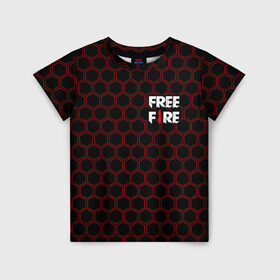 Детская футболка 3D с принтом FREE FIRE / ФРИ ФАЕР в Екатеринбурге, 100% гипоаллергенный полиэфир | прямой крой, круглый вырез горловины, длина до линии бедер, чуть спущенное плечо, ткань немного тянется | afth | ahb | ahbafth | fire | fps | free | freefire | garena | logo | master | mobile | online | акуу | акууашку | ашку | гарена | игра | игры | лого | логотип | логотипы | мастер | мобильная | нож | онлайн | символ | символы | фаер | фире | фпс 