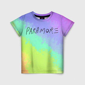 Детская футболка 3D с принтом PARAMORE в Екатеринбурге, 100% гипоаллергенный полиэфир | прямой крой, круглый вырез горловины, длина до линии бедер, чуть спущенное плечо, ткань немного тянется | paramore | rock | twilight | парамор | рок | сумерки | хейли уильямс