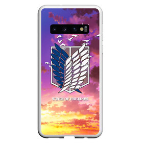 Чехол для Samsung Galaxy S10 с принтом Wings of freedom в Екатеринбурге, Силикон | Область печати: задняя сторона чехла, без боковых панелей | anime | attack on titan | chosa heidan | levi | manga | scouting legion | shingeki no kyojin | wings of freedom | wings of liberty | аккерман | аниме | анимэ | атака титанов | вторжение гигантов | крылья свободы | леви | лого атака титанов | манга | разве