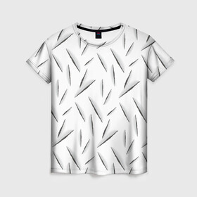 Женская футболка 3D с принтом Разрывы и царапины в Екатеринбурге, 100% полиэфир ( синтетическое хлопкоподобное полотно) | прямой крой, круглый вырез горловины, длина до линии бедер | надрывы | порванный | разрывы | рваный | царапины
