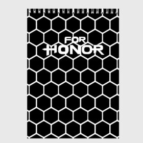 Скетчбук с принтом FOR HONOR в Екатеринбурге, 100% бумага
 | 48 листов, плотность листов — 100 г/м2, плотность картонной обложки — 250 г/м2. Листы скреплены сверху удобной пружинной спиралью | Тематика изображения на принте: for honor | game | за честь | игра | онор | фор хонор