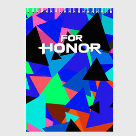 Скетчбук с принтом FOR HONOR в Екатеринбурге, 100% бумага
 | 48 листов, плотность листов — 100 г/м2, плотность картонной обложки — 250 г/м2. Листы скреплены сверху удобной пружинной спиралью | Тематика изображения на принте: for honor | game | за честь | игра | онор | фор хонор